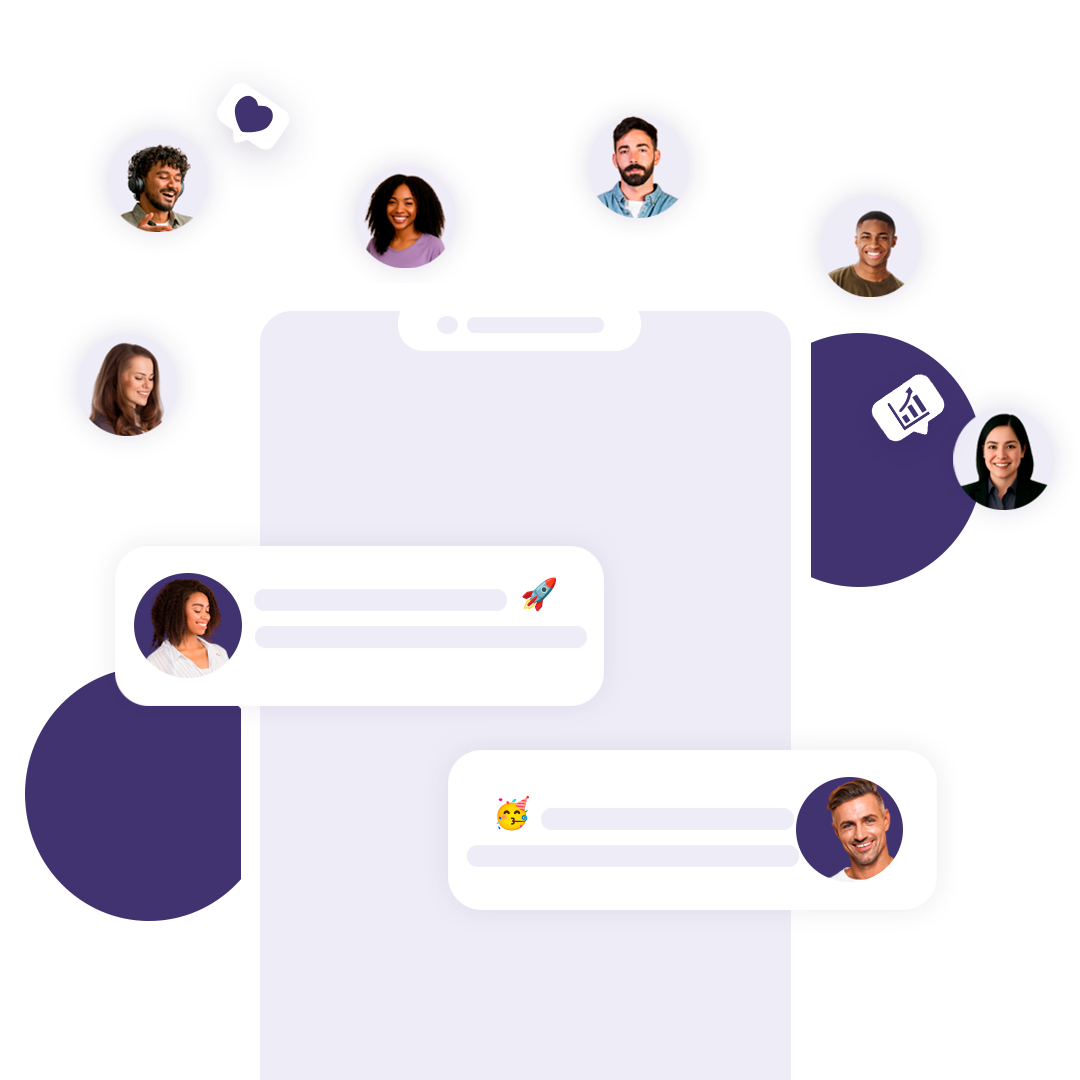 Interface de chat interno com mensagens e colaboração da equipe